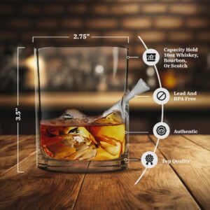 Stuck In Glass - Hole in One Golf Tee Whiskey Glasses - Original Handcrafted Embedded Barware (10 oz) - Ideal for Wine Lovers, Men's Gifts, Boyfriend, and Rocks Drinkware - White