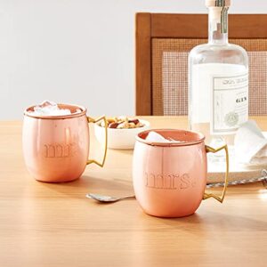 ODI Moscow Mule Kit with Mr. and Mrs. Moscow Mule Copper Mugs, Moscow Mule Cups 16 Ounces Solid Copper