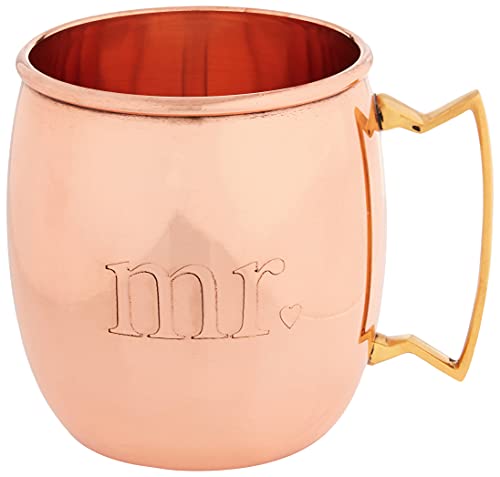 ODI Moscow Mule Kit with Mr. and Mrs. Moscow Mule Copper Mugs, Moscow Mule Cups 16 Ounces Solid Copper