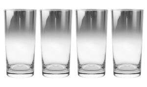 barski highball glass -drinking tumblers - glasses - smoked - for water, juice, wine, beer and cocktails - set of 4-12 oz. - made in europe