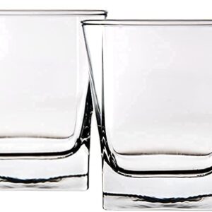 Red Series 10 oz. Square Double Old Fashioned Glass (Set of 4)