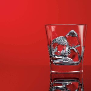 Red Series 10 oz. Square Double Old Fashioned Glass (Set of 4)