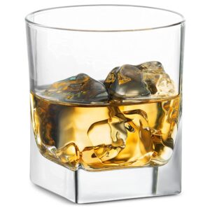 Red Series 10 oz. Square Double Old Fashioned Glass (Set of 4)