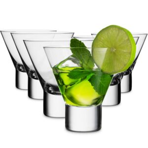 mitbak 8 - ounce martini glasses (set of 6) | elegant cocktail cups | great for martini, cocktail, whiskey, liquor, margarita, & other alcoholic beverages | bar glasses made in slovakia