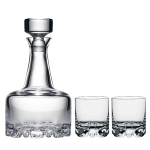 orrefors erik 3 piece set, decanter and 2 double old fashioned glasses , one size -