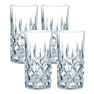 nachtmann noblesse collection long drink glasses | set of 4 cocktail cups | made of crystal glass | 6-inch highball glasses for cocktails, juice and other mixed drinks | 13-ounces