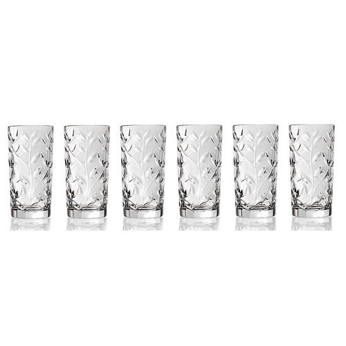 Lorenzo Rcr Crystal Laurus Highball Glass, Set of 6 , 12 ounce