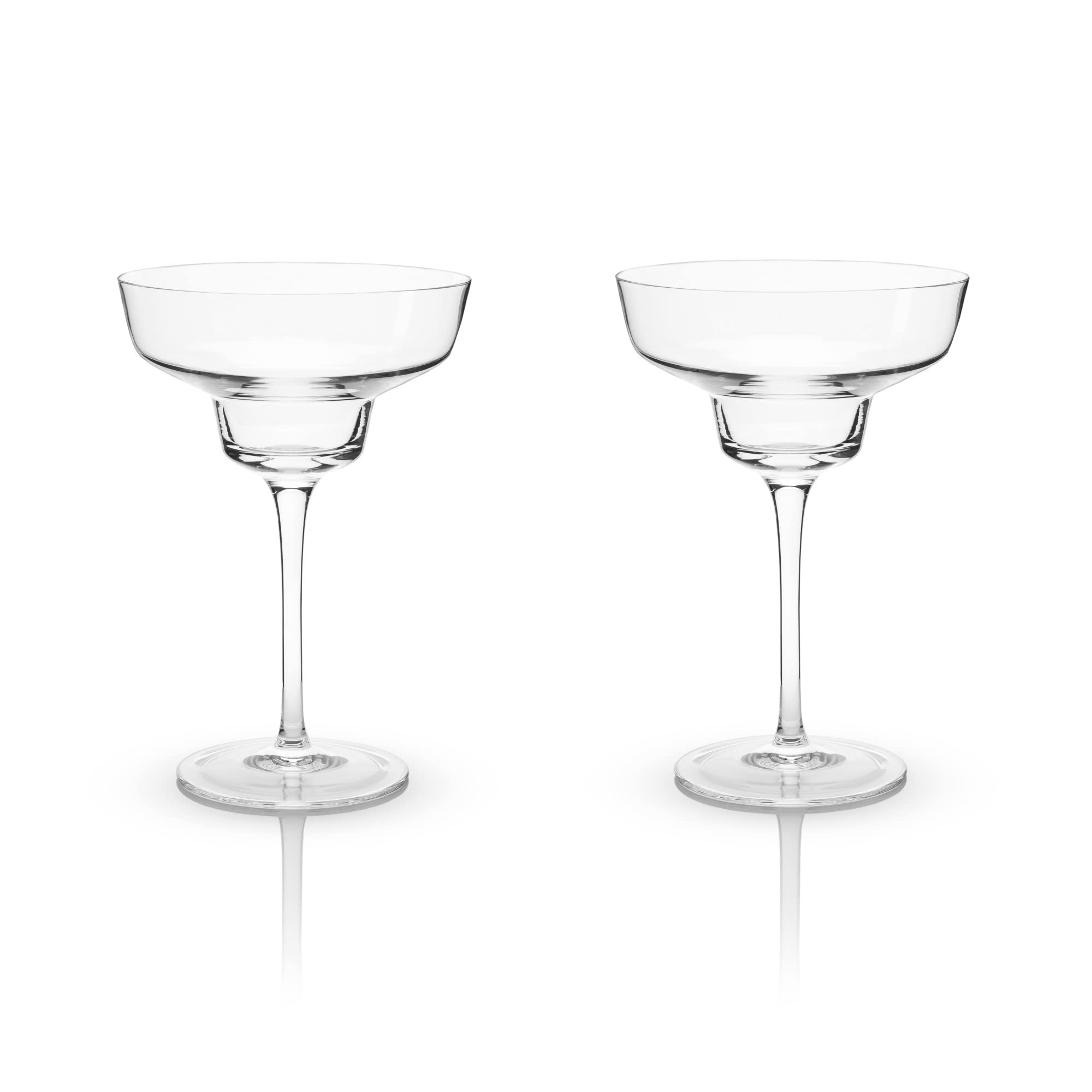 Viski Raye Angled Stemmed Margarita Glasses, Premium Crystal Margarita Cocktail glasses, Cocktail Bar Accessories, Perfect Cocktail Gift, Set of 2, 12oz