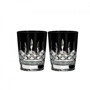 waterford crystal lismore black double old fashioned, set of 2