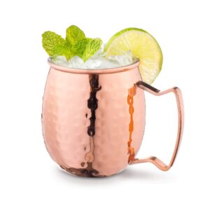 Royalty Art Moscow Mule Mugs - Set of 4 Copper Mugs with Shot Glass - 16oz Classic Cups for Home, Kitchen, and Bar