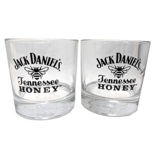 jack daniel's tennessee honey signature rocks glass - set of 2