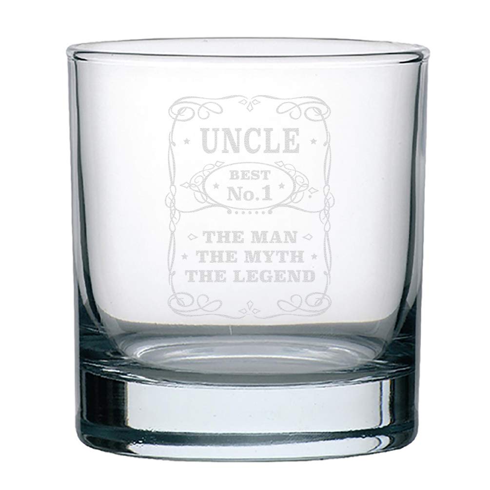 Veracco Best No.1 Uncle The Man The Myth The Legend Old Fashioned Glass Funny Best Uncle Gift Ever From Sister Daughter Son (Clear, Glass)