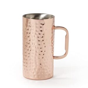 GET MM-16-HCPR/SS Double Wall Insulated Copper Beer Mug, 16 Ounce, Hammered Copper/Stainless