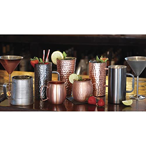 GET MM-16-HCPR/SS Double Wall Insulated Copper Beer Mug, 16 Ounce, Hammered Copper/Stainless