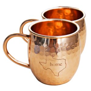 Alchemade Copper Barrel Mug for Moscow Mules - 16 oz - 100% Pure Hammered Copper - Heavy Gauge - No lining - includes FREE E-Recipe book