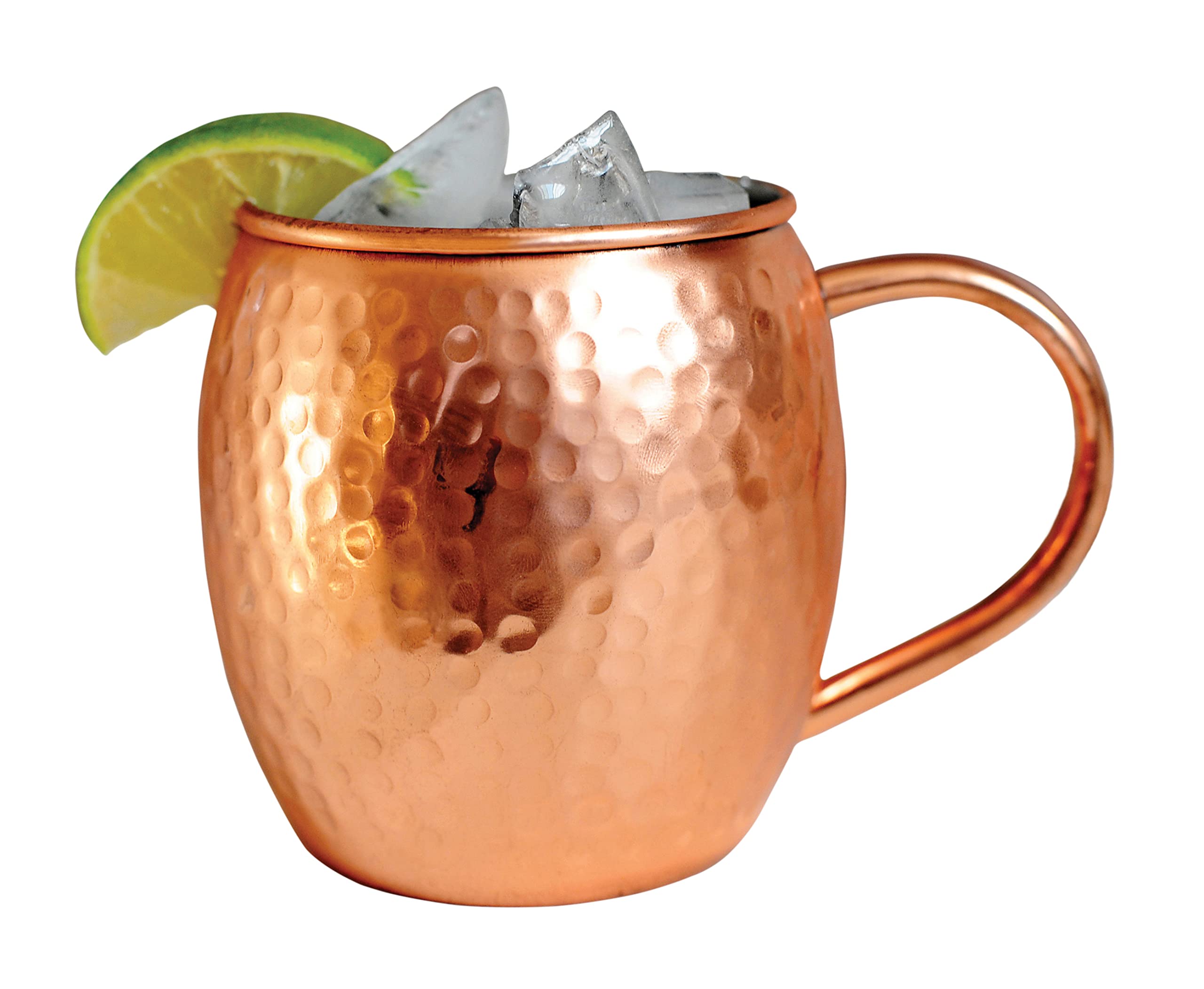 Alchemade Copper Barrel Mug for Moscow Mules - 16 oz - 100% Pure Hammered Copper - Heavy Gauge - No lining - includes FREE E-Recipe book