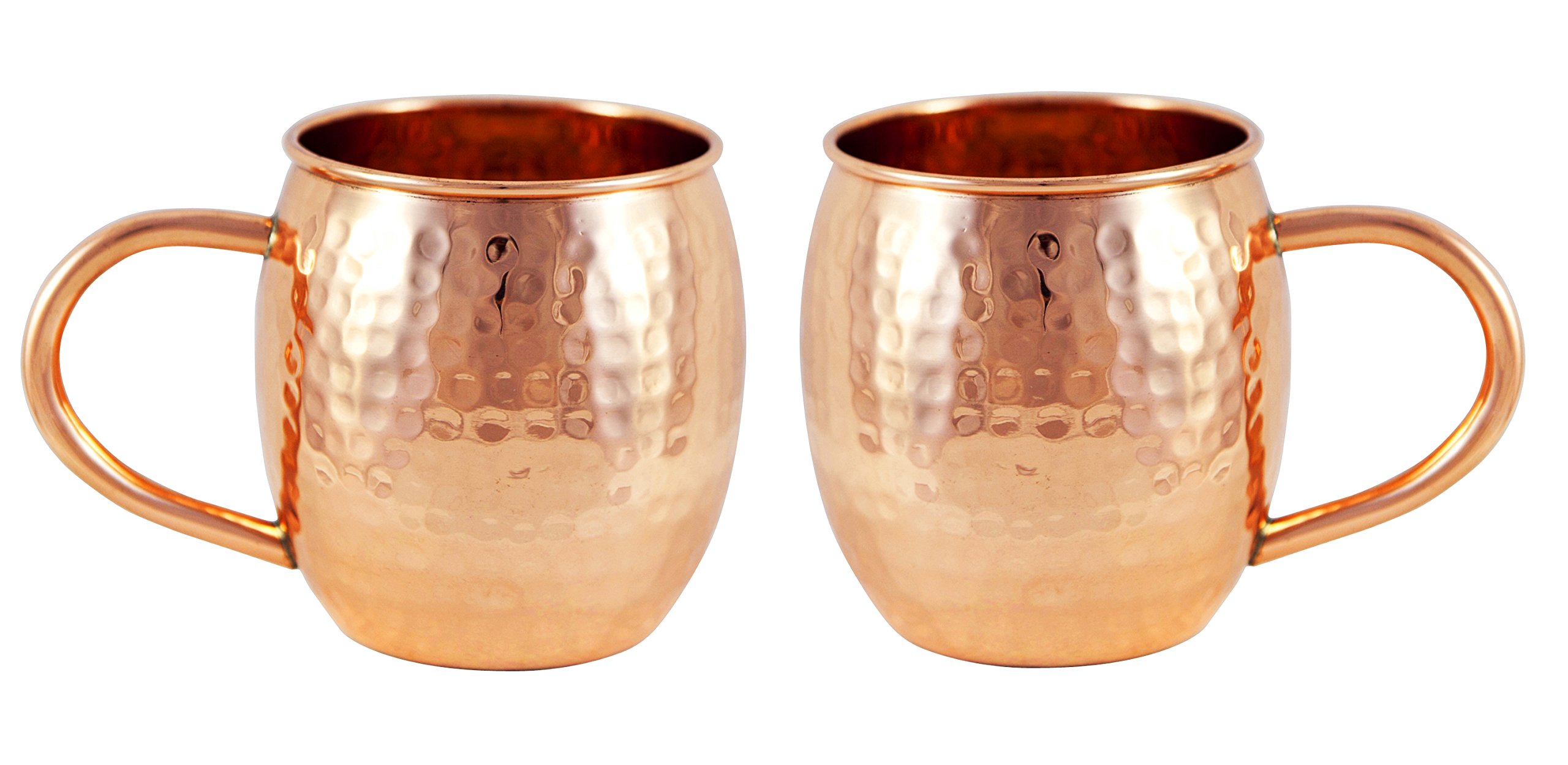 Alchemade Copper Barrel Mug for Moscow Mules - 16 oz - 100% Pure Hammered Copper - Heavy Gauge - No lining - includes FREE E-Recipe book