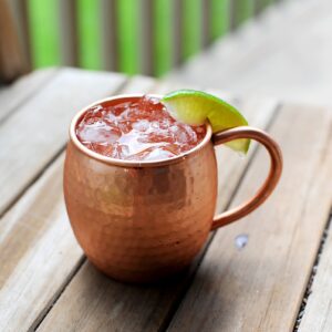 Alchemade Copper Barrel Mug for Moscow Mules - 16 oz - 100% Pure Hammered Copper - Heavy Gauge - No lining - includes FREE E-Recipe book