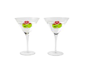 bigmouth inc. olive martini set – set of 2 – each glass holds 8 oz, first glass reads “olive you”, second glass reads “olive me too” - makes a great gift, made of glass, clear, bmcg-0005