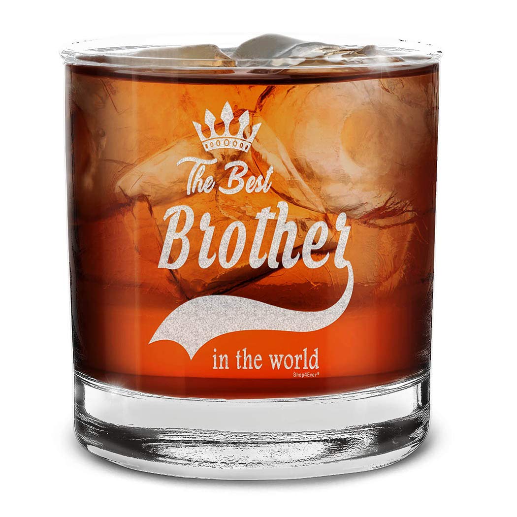 shop4ever The Best Brother In The World Engraved Whiskey Glass