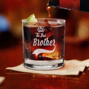 shop4ever The Best Brother In The World Engraved Whiskey Glass