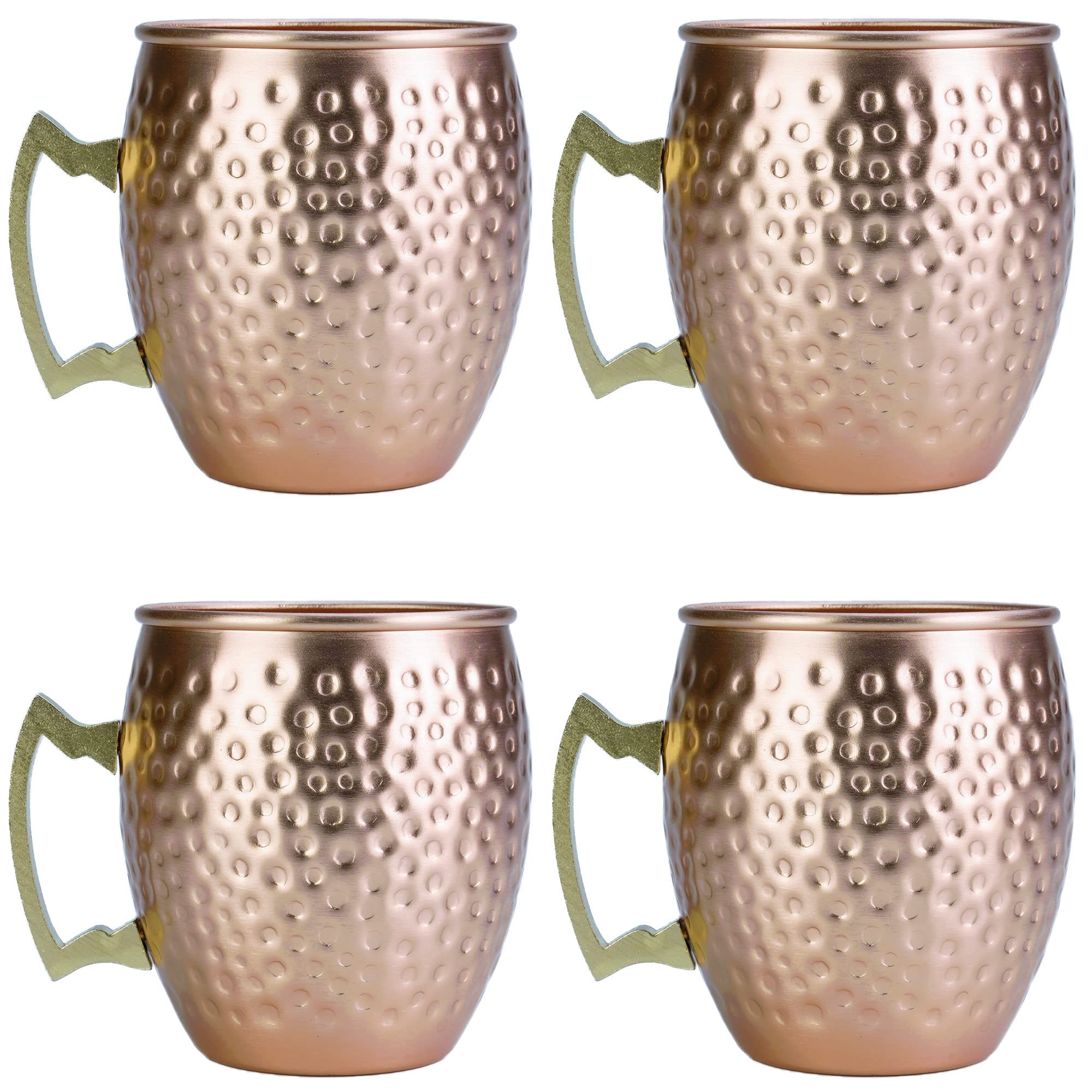 Arora Metal Moscow Mule Copper Color Tumbler, Aluminum 22oz Cup, Set of 4