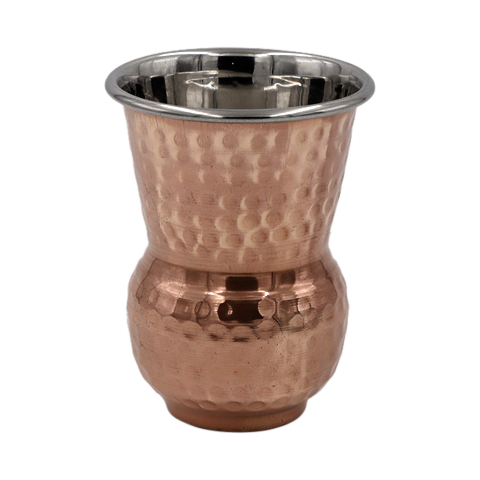 bona fide Hammered Outside pure Copper Inside Nickel Plated Tumbler Moscow Mule Mugs Copper Tumbler Cups pure copper glass for mule cocktail beverages soft drinks Handcrafted Set of 2 (400) ml 13 oz