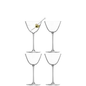 lsa international borough martini glass 195 ml clear | set of 4 | dishwasher safe | bg08