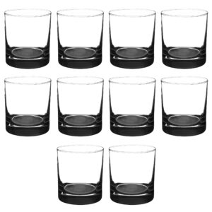 whiskey glasses by libbey 10 oz. set of 10, bulk pack - heavy base old fashioned glass, perfect for scotch, bourbon, whiskey, cocktail - black