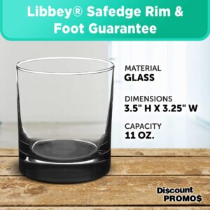 Whiskey Glasses by Libbey 10 oz. Set of 10, Bulk Pack - Heavy Base Old Fashioned Glass, Perfect for Scotch, Bourbon, Whiskey, Cocktail - Black