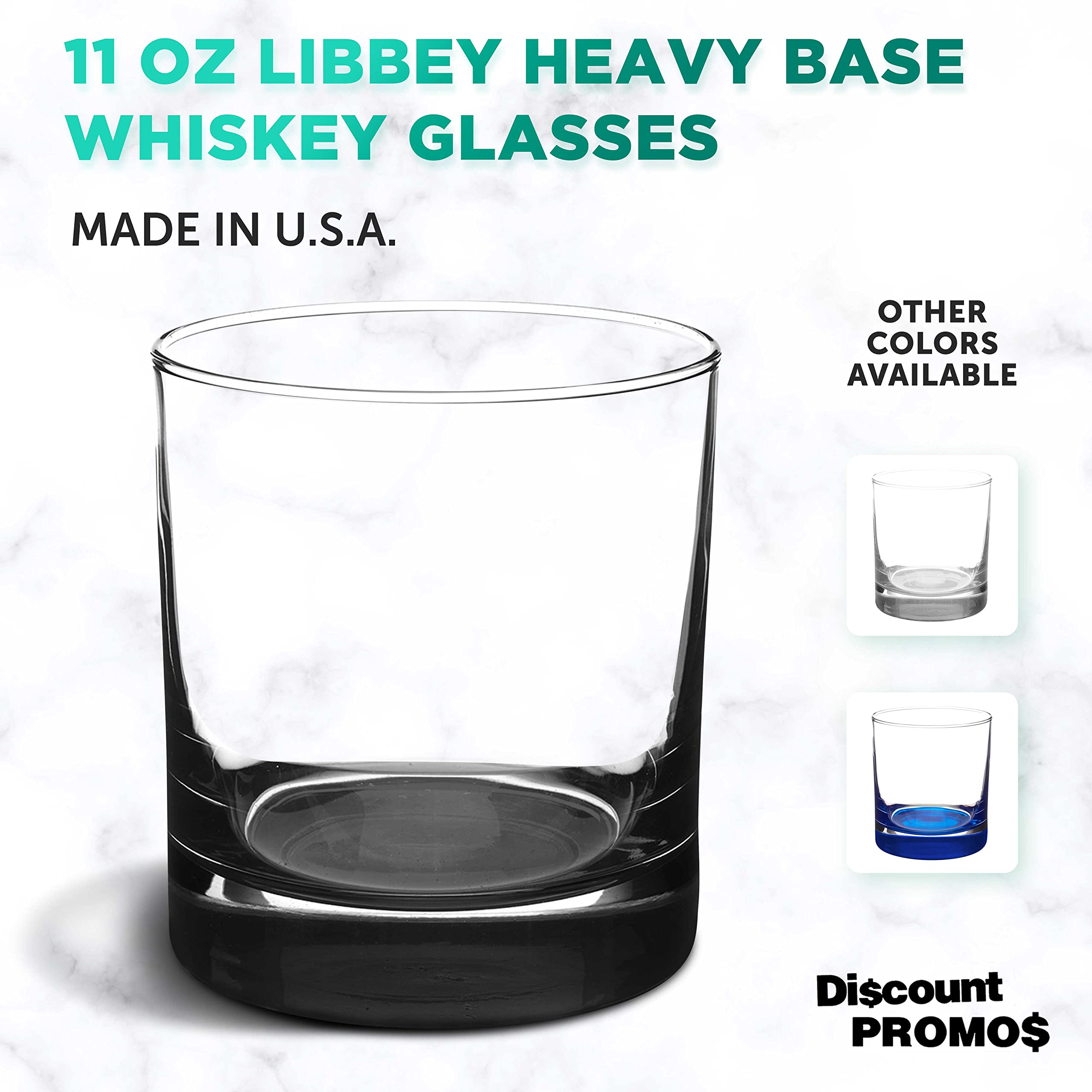 Whiskey Glasses by Libbey 10 oz. Set of 10, Bulk Pack - Heavy Base Old Fashioned Glass, Perfect for Scotch, Bourbon, Whiskey, Cocktail - Black