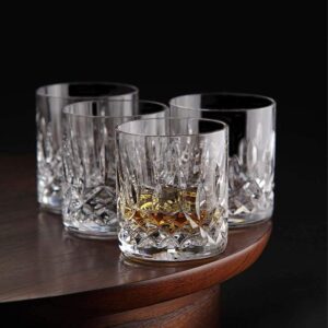 le'raze double old fashioned glasses, posh crystal collection, perfect for serving scotch, whiskey or mixed drinks (set of 6-11oz dof glasses)