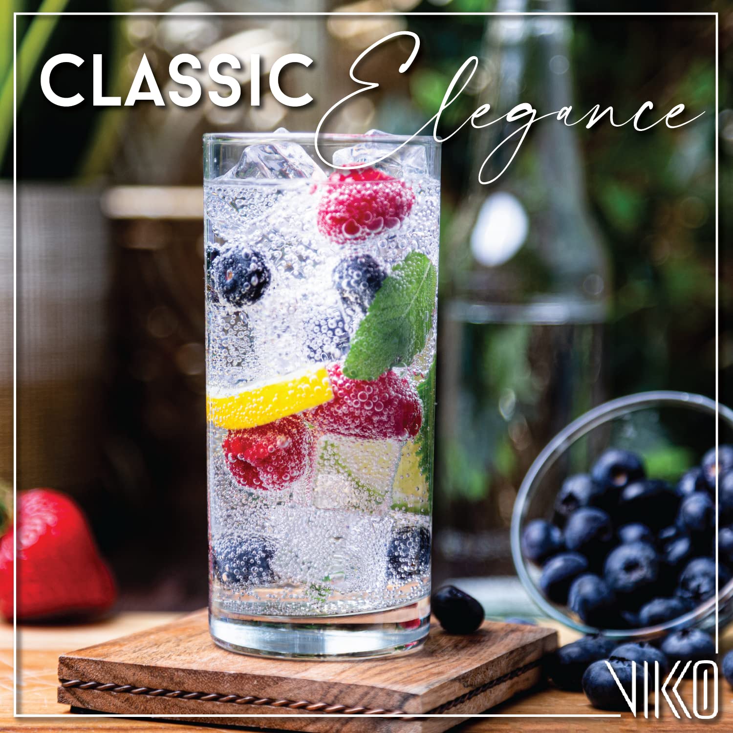 Vikko Water Glasses, Set of 12 Drinking Glasses, Thick and Durable Tumbler, 10 Ounce Tall Kitchen Glasses, Dishwasher Safe Highball Glass Tumbler, Heavy Duty Cups