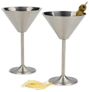 rsvp endurance stainless steel martini glasses, set of 2