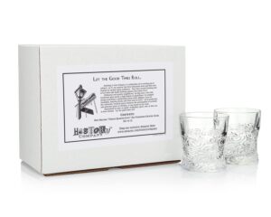 history company new orleans “french quarter” old-fashioned crystal cocktail glass 2-piece set (gift box collection)