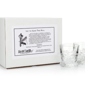 HISTORY COMPANY New Orleans “French Quarter” Old-Fashioned Crystal Cocktail Glass 2-Piece Set (Gift Box Collection)
