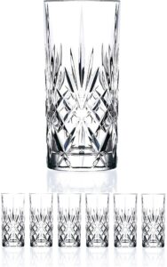 set of 6 crystal highball durable drinking glasses limited edition glassware drinkware cups/coolers (11oz)