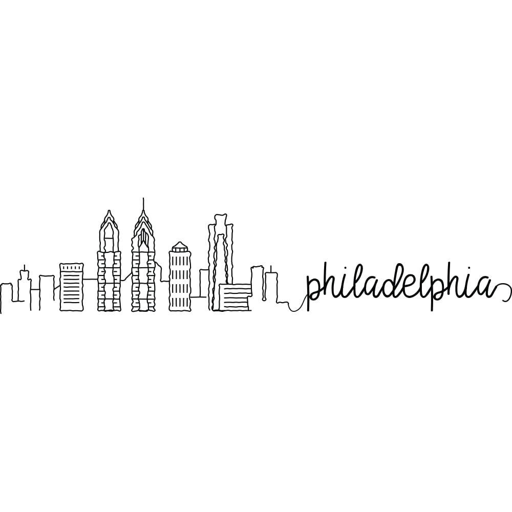 Toasted Tales Philadelphia Skyline Whiskey Glass | Philadelphia Glass Scribble Cities | 11 oz. Old Fashioned Rocks Glass Urban City Design For Philadelphia Lovers | American City Collection