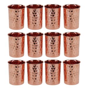 zap impex pure copper hammered glasses moscow mule tumbler (set of 12)