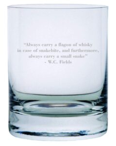 w.c. fields quote etched crystal rocks whisky glass