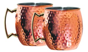 silve one moscow mule mug (2 pack), 20 oz, hammered copper