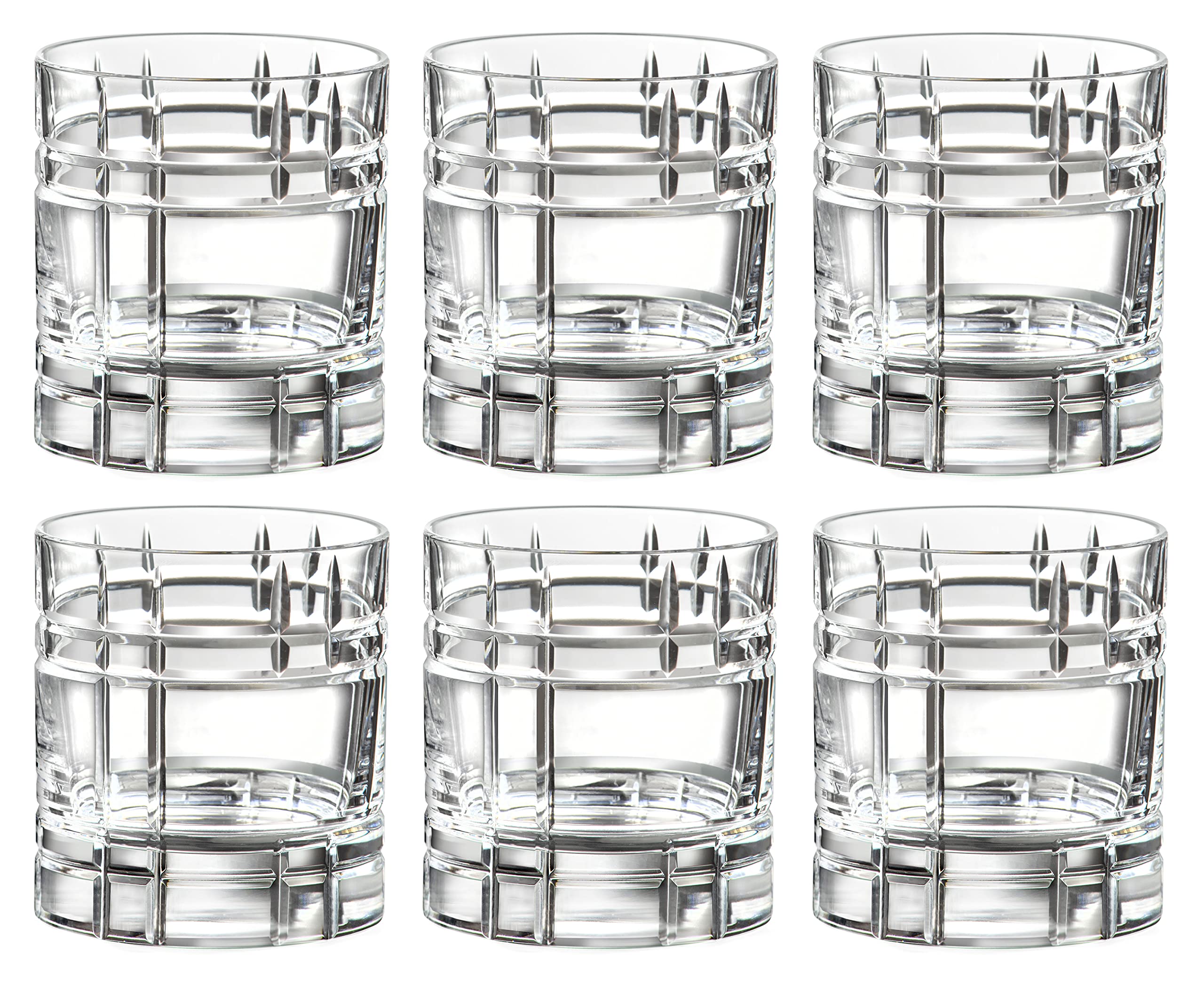 Barski Tumbler Glass - Double Old Fashioned - Set of 6 - Glasses - Designed DOF Crystal Glass Tumblers - For Whiskey - Bourbon - Water - Beverage - Drinking Glasses - 11.5 oz. - Made in Europe