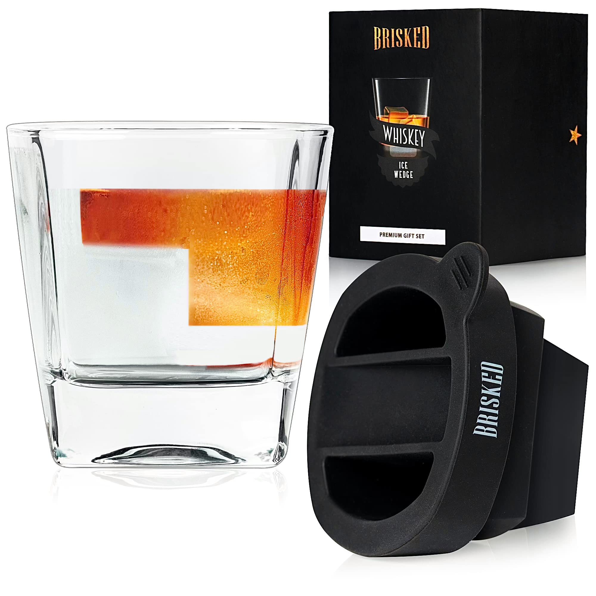 Whiskey Wedge Glass Set | Old Fashioned Whisky | Best Accessories & Gifts for Drinking Bourbon and Scotch | Perfect Whisky Gifts for Men (Step)