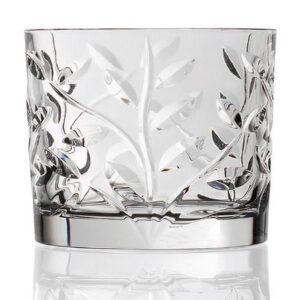 lorenzo rcr crystal laurus double old fashion glass, set of 6