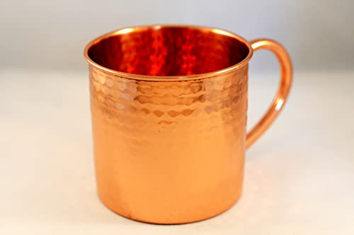 Alchemade 100% Pure Copper Hammered 16 Oz Mug - Perfect Cup For Moscow Mules, Other Cocktails, Or Your Favorite Beverage - Keeps Drinks Colder, Longer