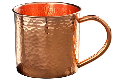 Alchemade 100% Pure Copper Hammered 16 Oz Mug - Perfect Cup For Moscow Mules, Other Cocktails, Or Your Favorite Beverage - Keeps Drinks Colder, Longer