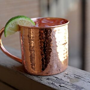 Alchemade 100% Pure Copper Hammered 16 Oz Mug - Perfect Cup For Moscow Mules, Other Cocktails, Or Your Favorite Beverage - Keeps Drinks Colder, Longer