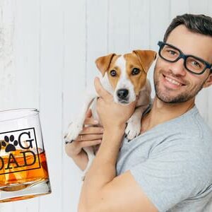 Dog Dad Whiskey Glass for Men With Pets - Unique Gifts for Dog Lovers - Fathers Day, Birthday, Christmas, Valentines day - Boyfriend, Husband, Son, Dog Owner