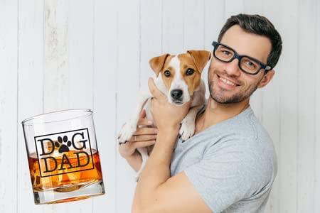 Dog Dad Whiskey Glass for Men With Pets - Unique Gifts for Dog Lovers - Fathers Day, Birthday, Christmas, Valentines day - Boyfriend, Husband, Son, Dog Owner