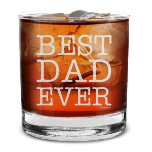 shop4ever Best Dad Ever Engraved Whiskey Glass Father's Day Gift for Dad